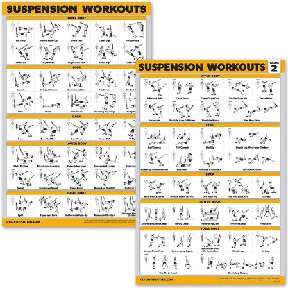 Picture of Palace Learning 2 Pack Suspension Workout Posters - Volume 1 & 2 - LAMINATED Exercise Charts - 18" x 24" Vol. 1 & 2