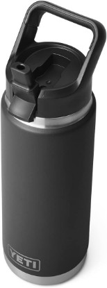 Picture of YETI Rambler 26 oz Bottle, Vacuum Insulated, Stainless Steel with Straw Cap, Black