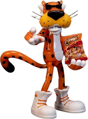 Picture of Jada Toys Cheetos Chester Cheetah Action Figure Flamin' Hot Glow in The Dark – 6” Articulated Exclusive, with Bag of Cheetos, Shades, Cheeto Dust