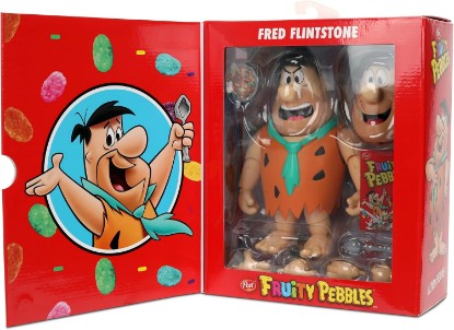 Picture of Jada Toys Fruity Pebbles Fred Flintstone Action Figure 1:12 Scale Fully Articulated Retro Cartoon Nostalgia Collectible Toy for Ages 8+