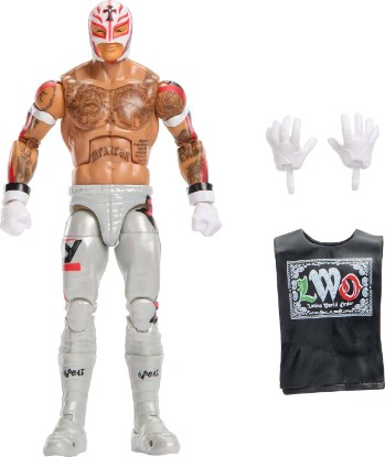 Picture of Mattel WWE Elite Action Figure & Accessories, Series #125 Set, 6-inch Collectible Rey Mysterio with 25 Articulation Points & Swappable Hands