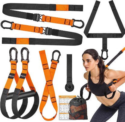 Picture of Home Resistance Training Kit, Suspension Trainer Straps with Adjustable Extension, Door Anchor, and Carry Bag – Strength Training Equipment for Full Body Bodyweight Workouts at Home or Outdoors