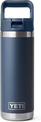 Picture of YETI Rambler 18 oz Bottle, Vacuum Insulated, Stainless Steel with Straw Cap, Navy