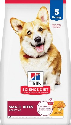 Picture of Hill's Science Diet Adult 1-6 Small Bites Dry Dog Food | #1 Veterinarian Recommended, Chicken & Barley, 5 lb. Bag