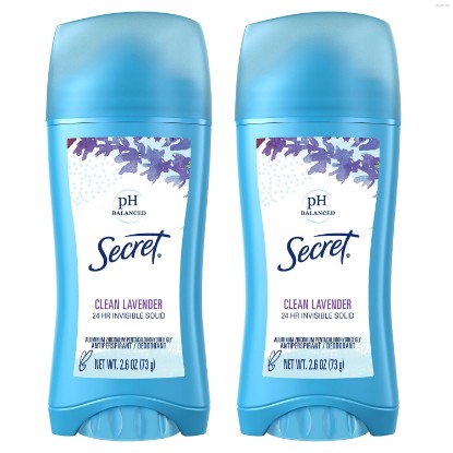 Picture of Secret Antiperspirant and Deodorant for Women, 24hr Sweat & Odor Protection, PH Balanced Protection, Gentle on Skin, Invisible Solid, Clean Lavender Scent, 2.6 oz (Pack of 2)