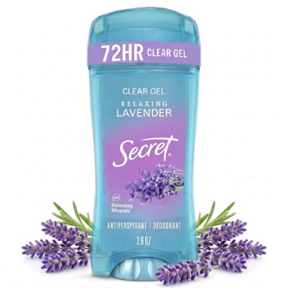 Picture of Secret Fresh Antiperspirant Deodorant for Women, 72hr Breathable Sweat & Odor Protection, Instant Freshness & Gentle, PH Balancing Minerals, Clear Gel, Relaxing Lavender Scent, 2.6 oz