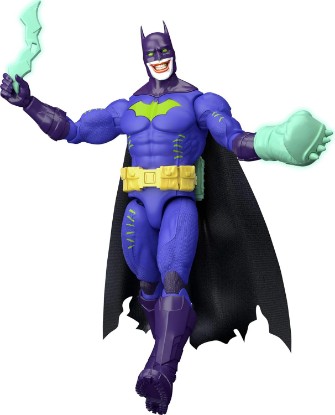 Picture of ​Mattel DC Premier Series 6.5in Jokerized Batman Action Figure | Series 2 Altered Super-Hero, 22 Points of Articulation, Fabric Cape, Weapon Stand & Battle Accessories