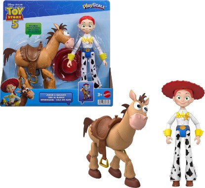 Picture of ​Mattel Disney and Pixar Toy Story 5 Jessie & Bullseye | 7-inch Playscale Action Figures 2-Pack, Posable, Removable Cowboy Hat​​