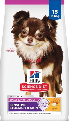 Picture of Hill's Science Diet Sensitive Stomach & Skin Small & Mini Dry Dog Food | #1 Veterinarian Recommended, Adult Formula, Chicken Recipe, 15 lb. Bag (Updated Formula)