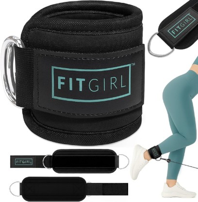 Picture of FITGIRL Ankle Strap for Cable Machine – Premium Padding and Comfort for Cable Exercise Machines, Cable Exercise Attachment for Home & Gym, Glute Workouts - Kickbacks, Leg Extensions, Hip Abductors