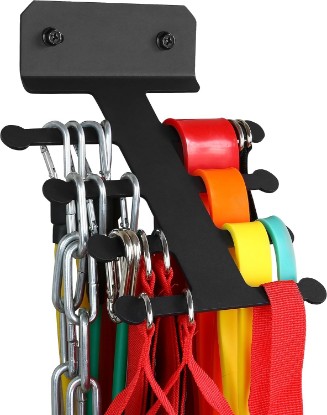 Picture of Resistance Rack Band Storage Hanger Gym Equipment Organizer Pull Up Bands Jump Ropes, Storage Rack for Home Gym