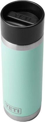 Picture of YETI Rambler 18 oz Bottle, Stainless Steel, Vacuum Insulated, with Hot Shot Cap, Seafoam