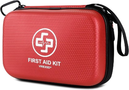 Picture of VRIEXSD Premium 320-Piece First Aid Kit, Waterproof EVA Hard Shell Case,Red | Compact Design Emergency Medical Kits with Comprehensive Supplies For Home, Camping, Car, Hiking, Travel, Businesses, Outdoor