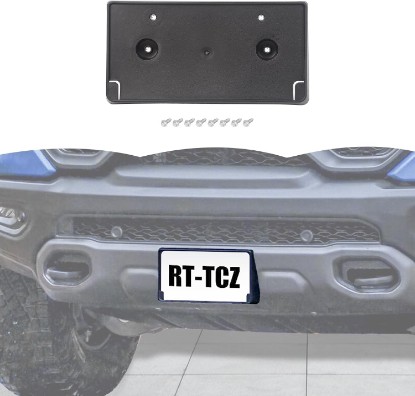 Picture of RT-TCZ License Plate Holder Front License Plate Frame Mount Bracket Accessories Compatible with Dodge RAM TRX 2018 2019 2020 2021 2022 2023 2024