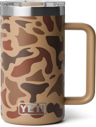 Picture of YETI Rambler 24 oz Ceramic Lined Stackable Mug, Wetlands Camo | Double-Wall Vacuum Insulated, Stainless Steel with MagSlider Lid