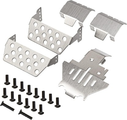 Picture of 5PCS ShareGoo Stainless Steel RC Skid Plate,RC Chassis Armor Protector Plate Protection Compatible with Traxxas TRX-4 82056-4 1/10 RC Crawler Car
