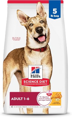 Picture of Hill's Science Diet Adult 1-6 Dry Dog Food | #1 Veterinarian Recommended, Chicken & Barley, 5 lb. Bag