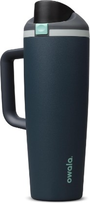 Picture of Owala FreeSip Tumbler Stainless Steel Water Bottle 30 oz Foggy Tide | Triple-Layer Insulation | Leak-Proof Lid with Push-Button | Double Threaded Lid for Left and Right Handed Drinking