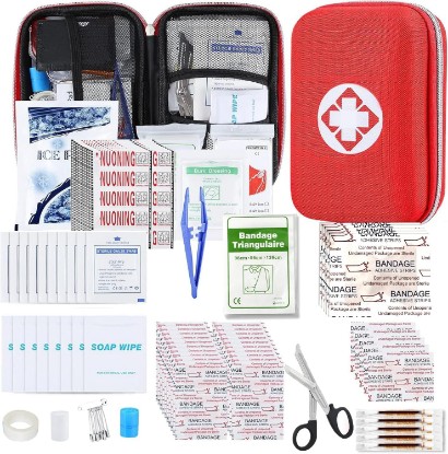 Picture of 276PCS First Aid Kit Home Car Camping Hiking Emergency Supplies Small Compact Lovely Bag for School Outdoor, Basic Outdoor Essentials Survival Kit for Travel AMORNING | School Supplies,Dorm Room Essentials,Survival Kit,Travel Essentials,Outdoor Adventure,Office Hiking Portable,Refill Supplies