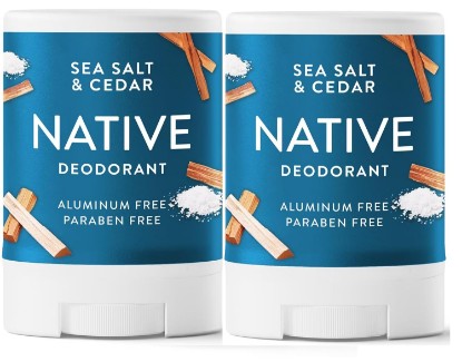 Picture of Native Deodorant, Aluminum Free, Sea Salt & Cedar, for Women and Men, Travel Size 0.5oz (Pack of 2) | For Women and Men, Pack of 2