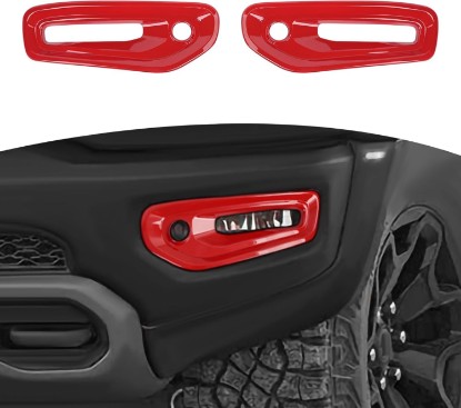 Picture of for RAM TRX Front Fog Lamps Cover Trim Fit for RAM TRX 2018-Present Red Exterior Accessories 2pcs