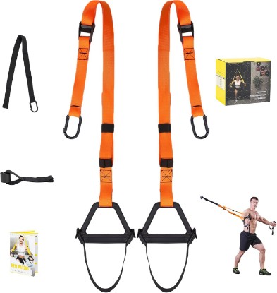 Picture of Moulyan Bodyweight Resistance Training Straps,Training straps Complete Home Gym Fitness Trainer kit for Full-Body Workout Easy Setup Gym Home Outdoors