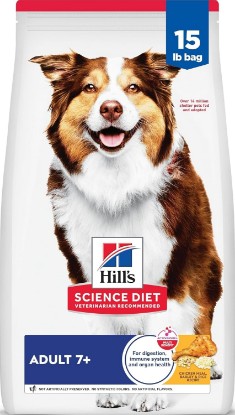 Picture of Hill's Science Diet Adult 7+ Dry Dog Food | #1 Veterinarian Recommended, Chicken Meal, Barley, & Rice, 15 lb. Bag