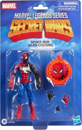 Picture of Marvel Legends Series Secret Wars Spider-Man (Alien Costume), Retro Comics Collectible 6 Inch Action Figure with Lenticular Shield