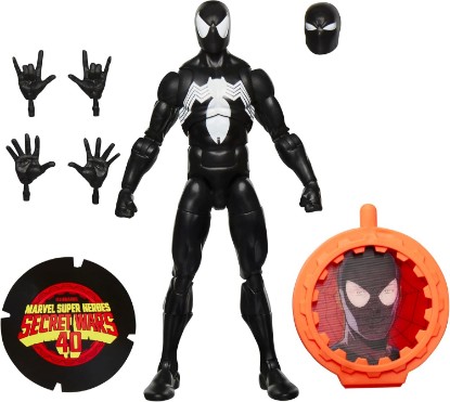 Picture of Hasbro Marvel Secret Wars Spider-Man Action Figure | Marvel Legends Retro 6 Inch Action Figure Secret Wars Wave 1 - Black Suit Spider-Man