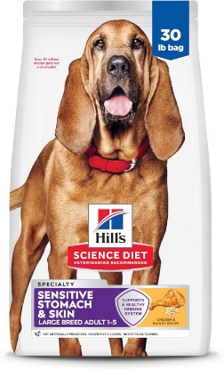 Picture of Hill's Science Diet Sensitive Stomach & Skin Large Breed Dry Dog Food | #1 Veterinarian Recommended, Adult Formula, Chicken Recipe, 30 lb. Bag