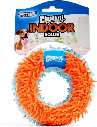 Picture of Chuckit! Indoor Fetch Roller Toy for Dogs - Interactive Dog Toys for Boredom, Orange and Blue