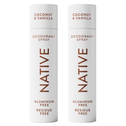 Picture of Native Deodorant & Body Spray, Coconut & Vanilla TWIN PACK, 72-Hour Odor Protection for Underarms & Body, Aluminum Free, Quick Drying, 2x3.5 oz