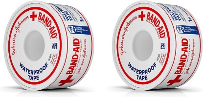 Picture of Band-Aid Brand of First Aid Products 100% Waterproof Self-Adhesive Medical Tape Roll to Secure Bandages, Durable First Aid Wound Care Bandaging Tape, 1 Inch by 10 Yards (Pack of 2)
