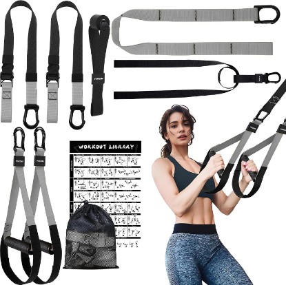 Picture of Home Resistance Training Kit with Adjustable Suspension Straps for Workouts | Home and Outdoor Full-Body Strength Training with Heavy-Duty Straps | Door Anchor, Handles, Carry Bag and Exercise Guide