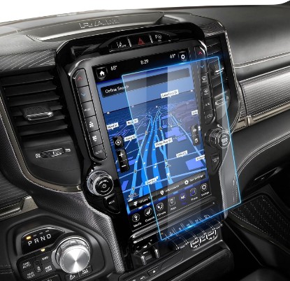Picture of 2019-2025 2026 Ram 1500 2500 3500 Screen Protector 12" for Dodge Ram (Laramie/Rebel/RHO/Limited/Limited Longhorn/TRX) Uconnect 12-inch Touchscreen, 9H Tempered Glass 2025 2026 Ram 1500 Accessories