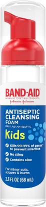 Picture of BAND-AID Brand Antiseptic Cleansing Foam for Kids, 2.3 Fl. Oz | Antimicrobial Foam with Aloe for First Aid & Infection Prevention, Sterile Wound Care of Kids' Minor Cuts, Scrapes & Burns