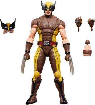 Picture of Marvel Legends Series Wolverine (Brown Suit), Marvel Studios' Deadpool & Wolverine Movie Collectible 6-Inch Action Figure Gift | Hasbro Marvel Legends Wolverine 6in, 20 Plus Points, 4 Accessories, Neck Piece, Alternate Hands, Ages 14 Plus