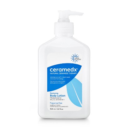 Picture of Ceramedx Restoring Ceramide Body Lotion, Fragrance Free, 12 oz | Plant-Based Riceramide-3, Hyaluronic Acid & Shea | Unscented Daily Lotion for Extremely Dry, Sensitive Skin | Vegan