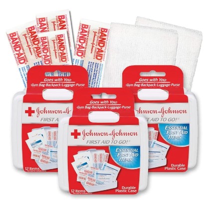 Picture of Johnson & Johnson First First Aid Kit Travel Size (Pack of 3 -- First Aid Kit for Car, Office, Purse)