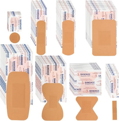 Picture of Lounsweer 720 Pcs Variety Assorted Bandage Bulk First Aid Refill Supplies | Adhesive Waterproof Bandage, Small Large Size Breathable Flexible Bandage, Round Fingertip Knee Wound Care [Amazon-developed Certification] Compact by Design