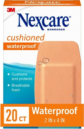 Picture of Nexcare Waterproof Cushioned Bandages, Knee & Elbow, 2 x 4 in, 20 Count