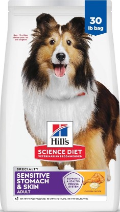 Picture of Hill's Science Diet Sensitive Stomach & Skin Dry Dog Food | #1 Veterinarian Recommended, Adult Formula, Chicken Recipe, 30 lb. Bag