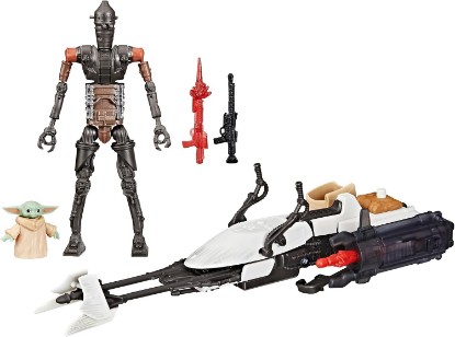 Picture of STAR WARS Epic World of Action IG-11 & Grogu Speeder Bike, 4-Inch Scale Action Figures & Vehicle, Toys for Boys & Girls Ages 4+