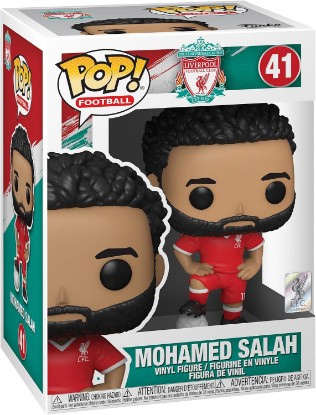 Picture of Funko POP! Football: Liverpool FC - Mohamed Salah | Official Sports Merch - Collectable Vinyl Figurine for Shelf Display - Birthday Gift Idea for Fans and Collectors