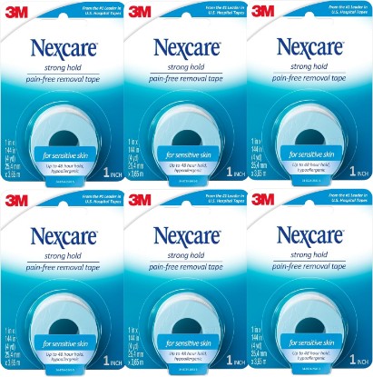 Picture of Nexcare Sensitive Skin Low Trauma Tape, 4 Count – Gentle Adhesive Medical Tape for Fragile or Delicate Skin, Hypoallergenic & Latex-Free, Ideal for Post-Surgery Care, Pediatric Use, Frequent Changes