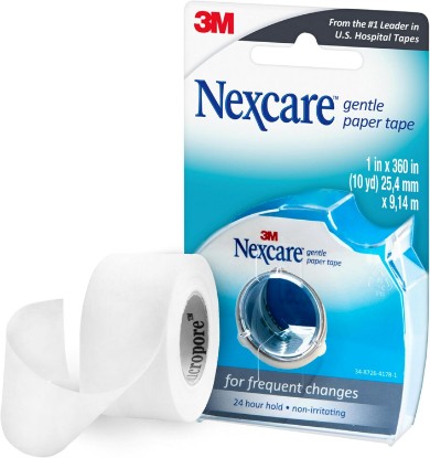 Picture of Nexcare Gentle Paper Tape Dispenser, Medical Paper Tape, Secures Dressings and Lifts Away Gently - 1 in x 10 Yds, 1 Dispenser