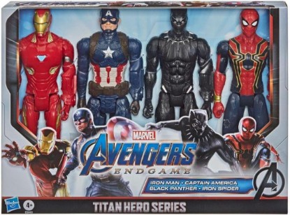 Picture of Marvel Avengers Endgame Titan Hero Series 12" Action Figures Captain America, Iron Spider, Black Panther, and Iron Man (4 Action Figures)