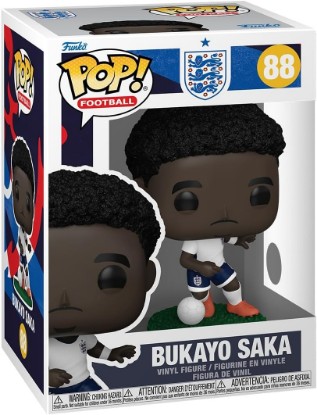 Picture of Funko POP! Football: England - Bukayo Saka | Official Merch - Collectable Vinyl Figurine for Shelf Display - Birthday Gift Idea for Fans and Collectors