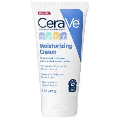 Picture of CeraVe Baby Cream, Gentle Moisturizing Cream with Hyaluronic Acid, 5oz | Moisturizes and Protect Skin Barrier with Ceramides, Rich & Non-Greasy Feel, Free Of Fragrance, Paraben, Dye & Phthalates