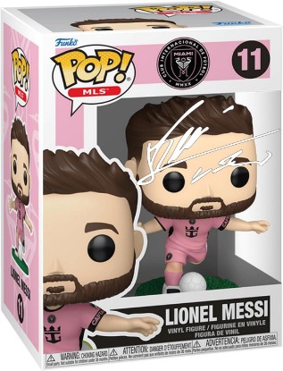 Picture of Lionel Messi #11 Pink Uniform Inter Miami CF Facsimile Signed Reprint Laser Autographed Funko POP! Soccer Figurine with Protector Case